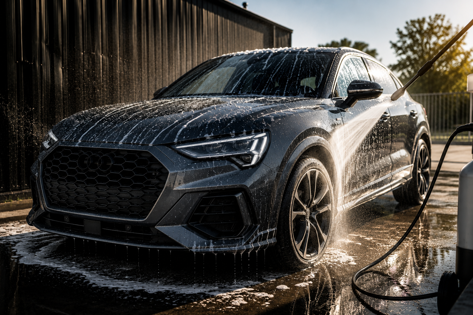 Nettoyage ext&eacute;rieur de voiture - pr&eacute;lavage et lavage main premium