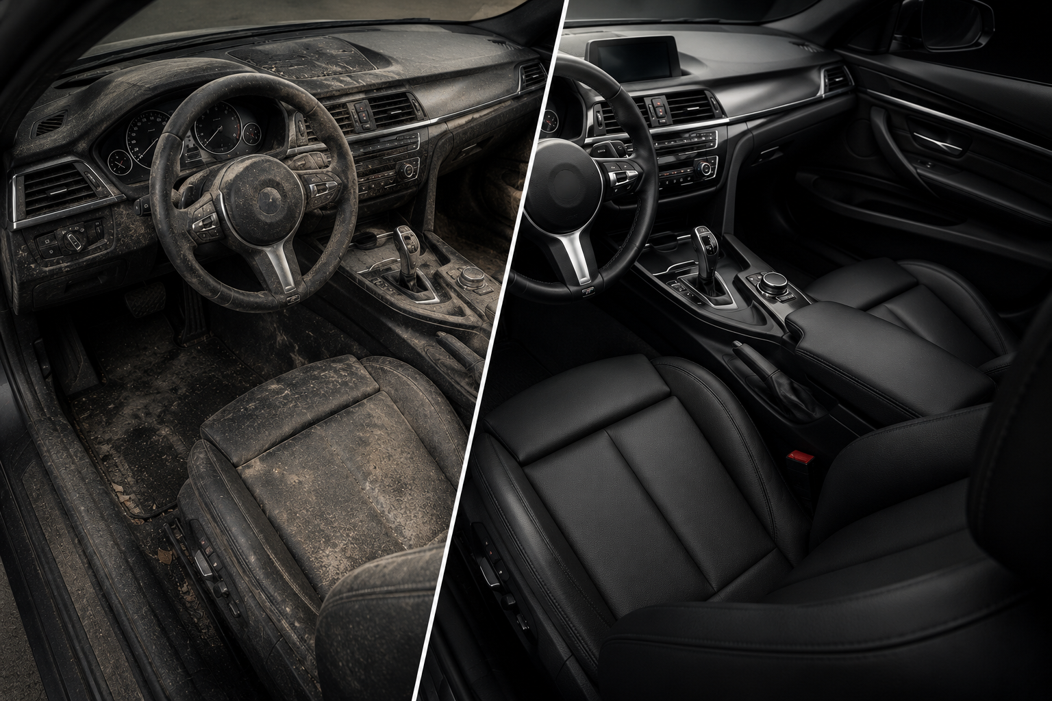 Nettoyage int&eacute;rieur de voiture - aspiration, soin cuir et plastiques